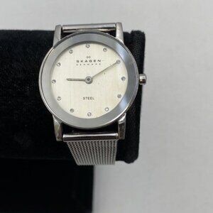 Skagen Womens Denmark 39SSSD Stainless Steel Mesh Quartz Wristwatch